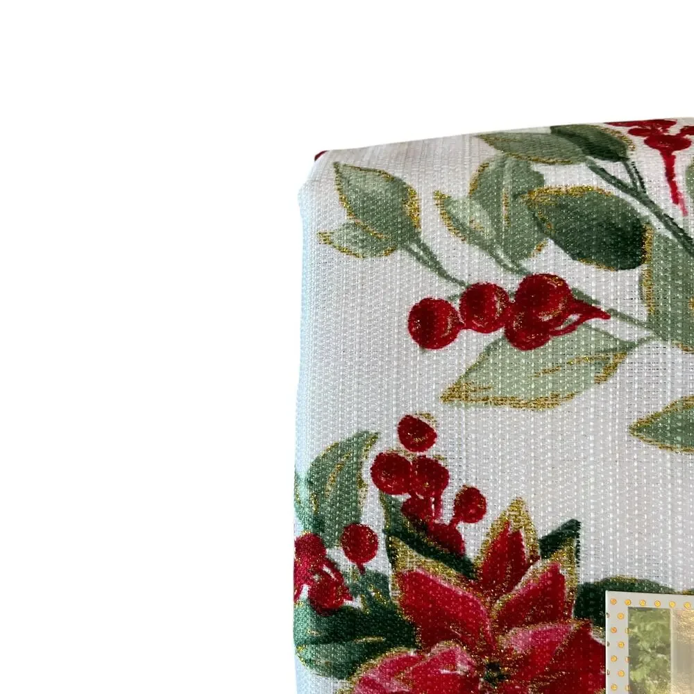 Cupcakes & Cashmere POINSETTIA Christmas Tablecloth 60x120 Oblong New